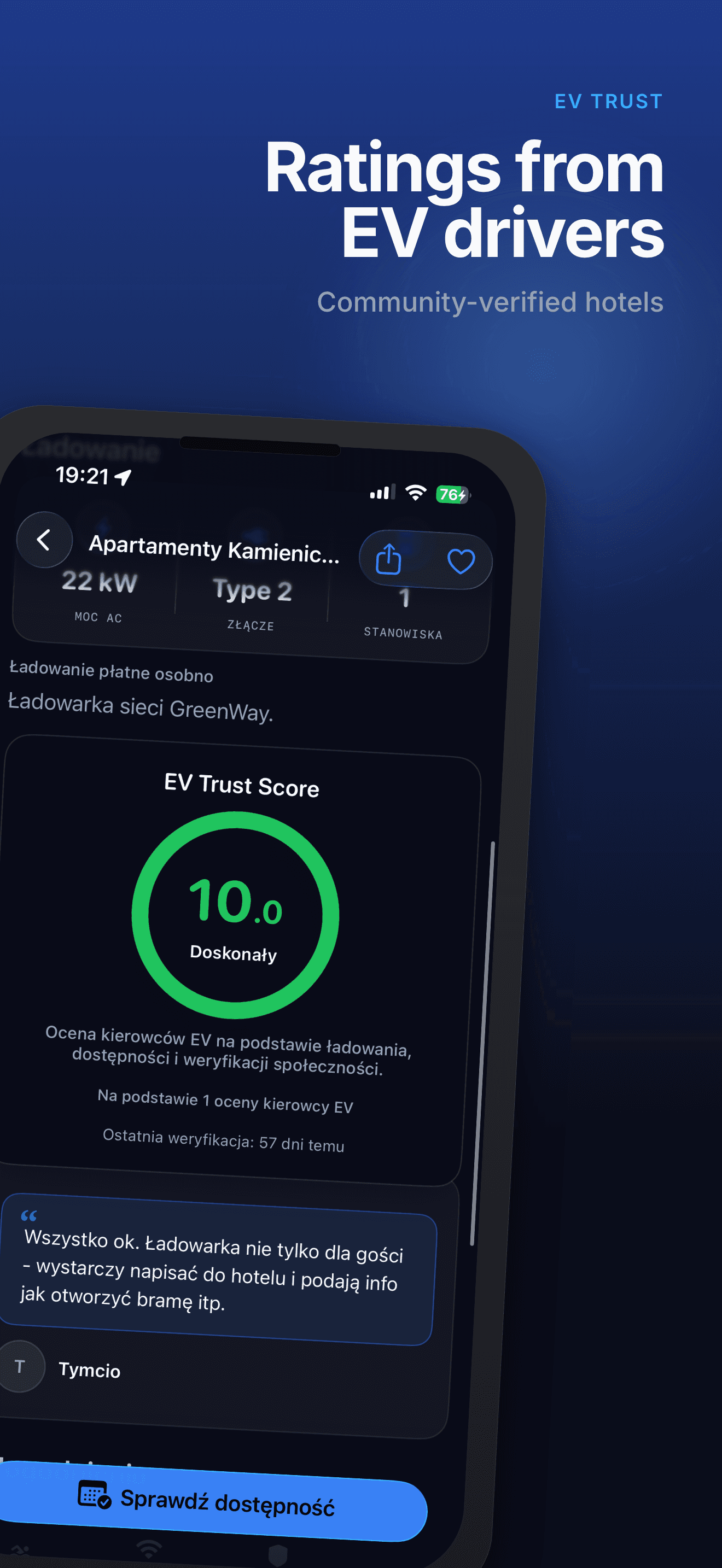 EV Trust Score und Fahrerbewertungen